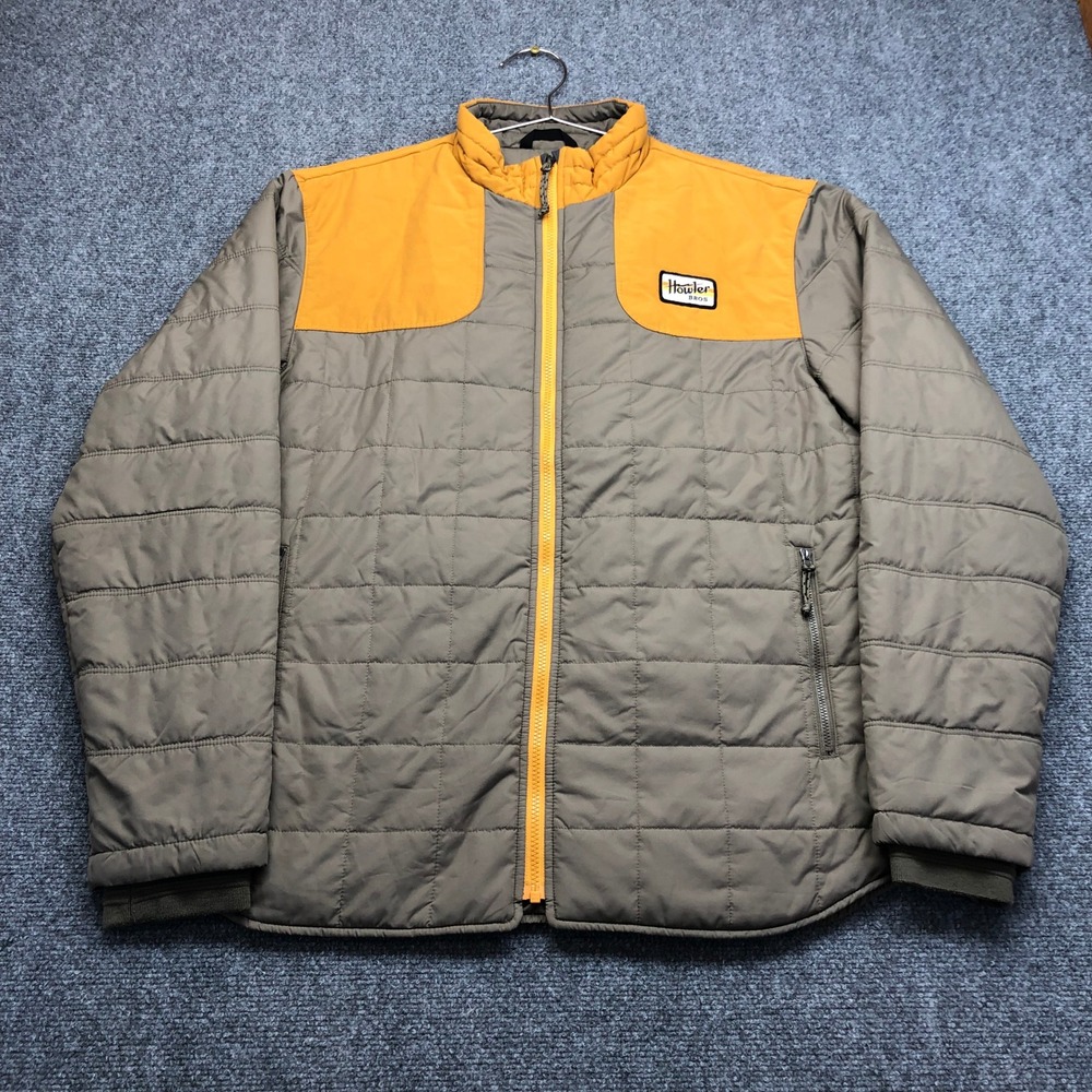 Howler Brothers Lightning Quilted Jacket Mens XL Tan Yellow Colorblock Full Zip